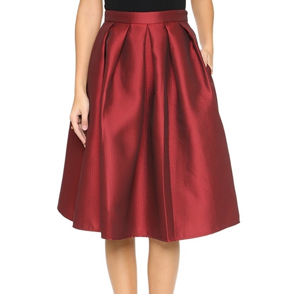 NWOT 4.Collective Lulu Jacquard Skirt in red - Picture 3 of 6